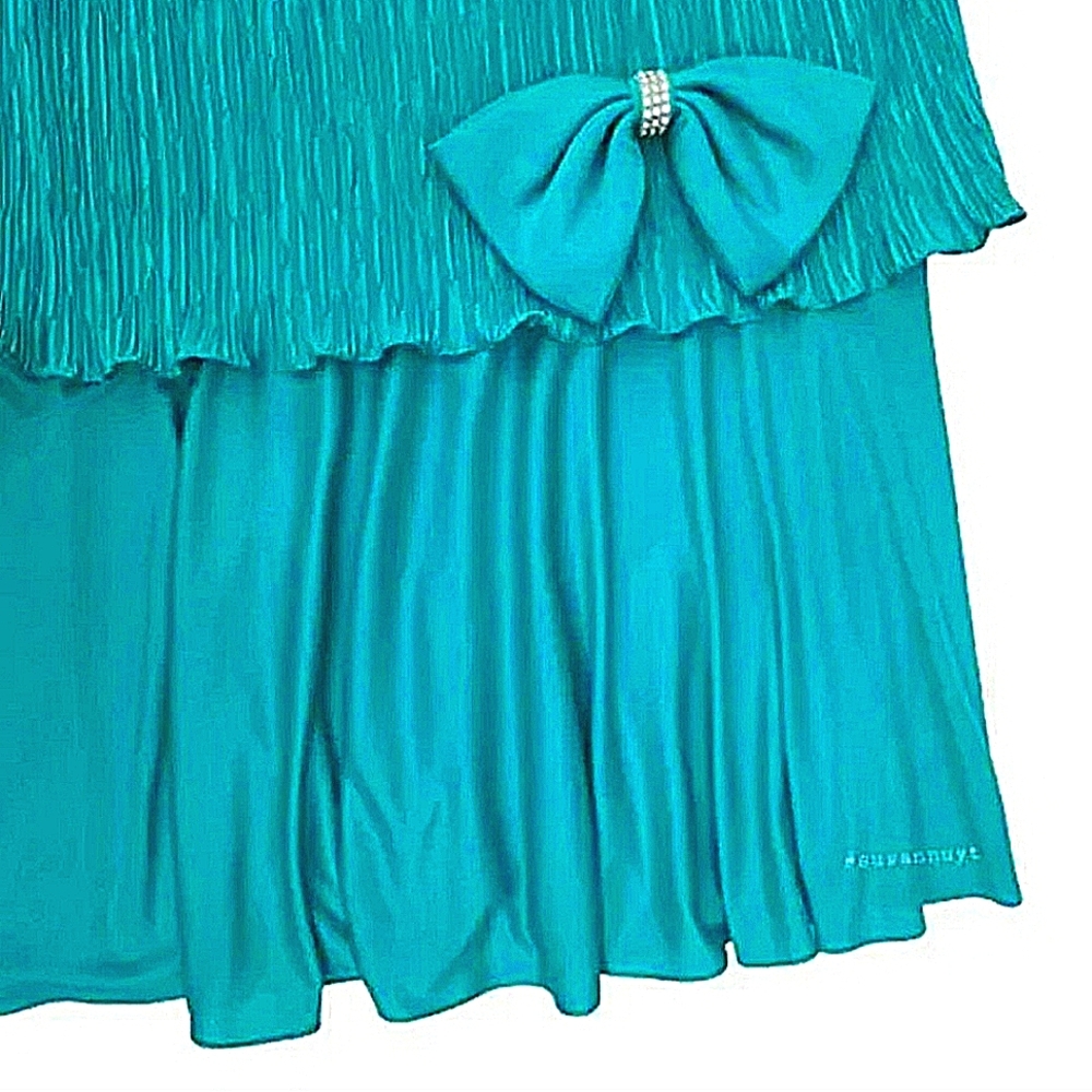 Womens 14 After Dark Angelcore Coquette Grandmacore Rhinestone Bow Dress - Picture 6 of 9